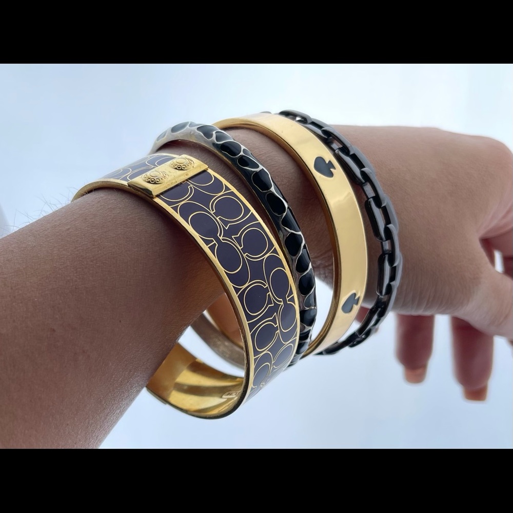 Set of bangles Coach, Kate Spade, Kenneth Jay Lang
